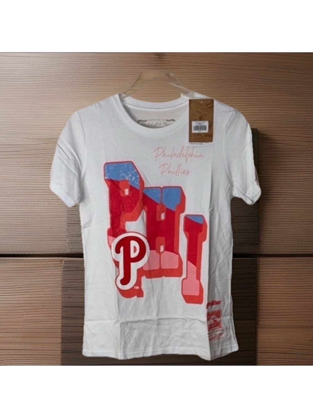 Mitchell and Ness Phillies White Tee XS New With Tags